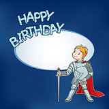 Birthday card with little knight