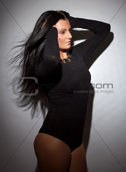 Beautiful young woman with dark hair