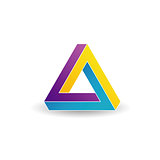 Penrose triangle- Tricolor 3d Business logo