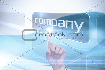 Businessman pointing to word company