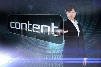 Businesswoman pointing to word content