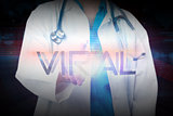 Doctor presenting the word viral