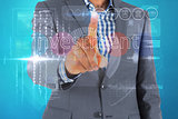 Businessman touching the word invest on interface