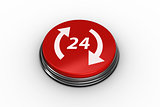 Composite image of twenty four and arrows graphic on button