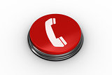 Composite image of telephone graphic on button