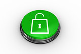 Composite image of lock graphic on button