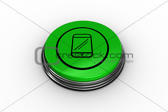 Composite image of smartphone graphic on button