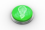 Composite image of light bulb with brain inside graphic on button