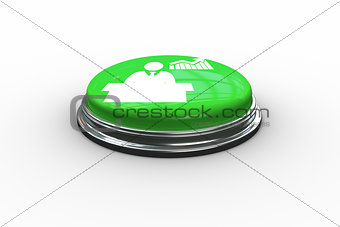 Composite image of businessman and chart graphic on button