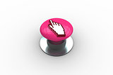 Composite image of hand icon  graphic on button
