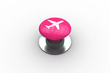 Composite image of airplane graphic on button