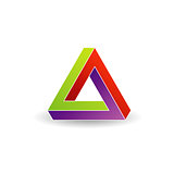 Penrose triangle- Tricolor 3d Business logo