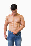 Shirtless muscular man