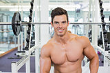Portrait of a muscular man in gym