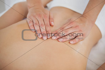 Woman enjoying a back massage