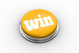 The word win on shiny yellow push button