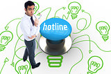 Hotline against blue push button