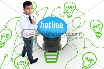 Hotline against blue push button