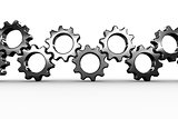 Metal cogs and wheels connecting