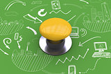 Composite image of yellow push button