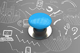Composite image of blue push button