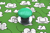 Composite image of digitally generated green push button
