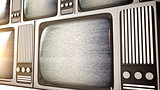 Retro television equipment noise display screen