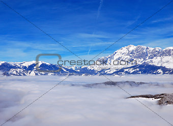 High mountains above the clouds