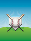 Baseball and Bats Background Illustration