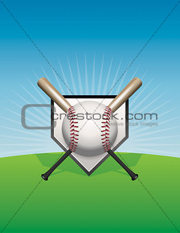 Baseball and Bats Background Illustration