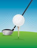 Golf Ball and Driver Illustration