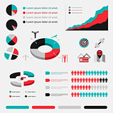 Fitness infographic in flat designed four colour