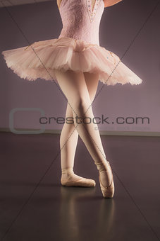 Ballerina standing in pink tutu