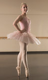 Beautiful ballerina standing en pointe