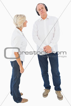 Annoyed woman being ignored by her partner