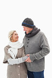 Happy mature couple in winter clothes