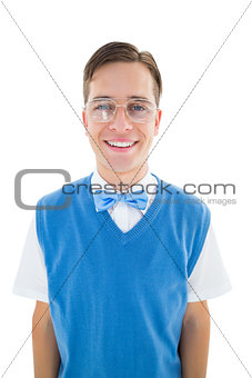 Geeky young hipster smiling at camera