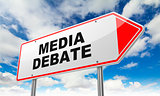 Media Debate on Red Road Sign.