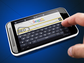 SEO in Search String on Smartphone.