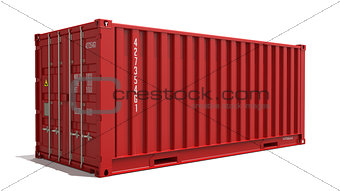 Red Container Isolated on White.