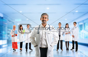 Multiracial diversity Asian medical team