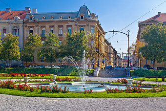 Zagreb street and park scene
