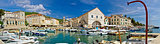 Town of Hvar panoramic waterfront view