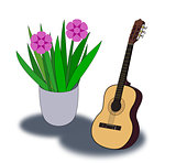 Guitar and Flowerpot