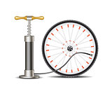 Air pump with bicycle wheel