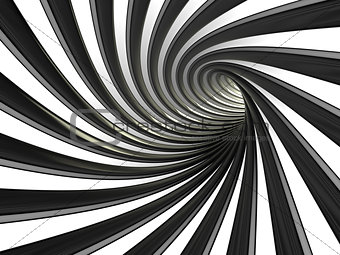 Tunnel of black and white lines