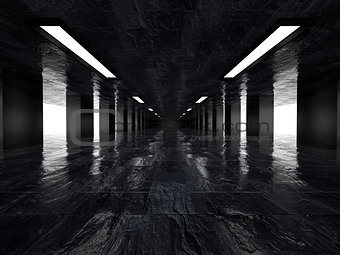Dark corridor, 3D