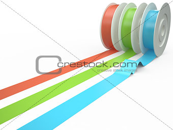 Different colors tape, 3D