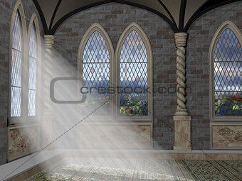 God Rays Through An Arched Window