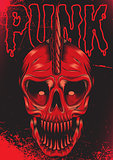 poster with red skull for punk rock